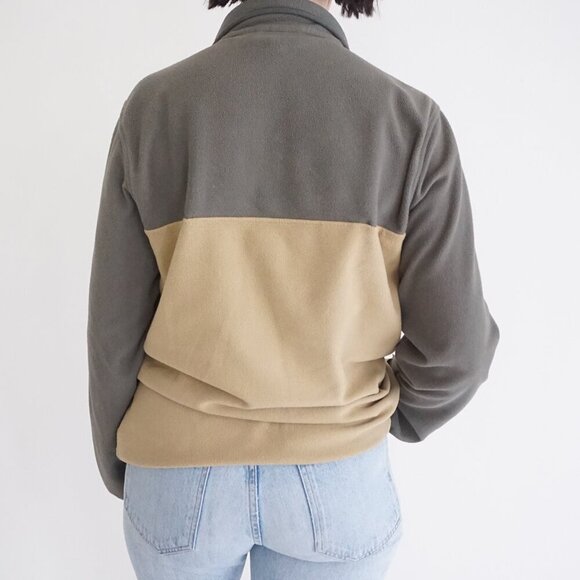 Patagonia Synchilla Snap-T Fleece Pullover Two-Tone Tan Gray Gorpcore Sweater S - Picture 2 of 12